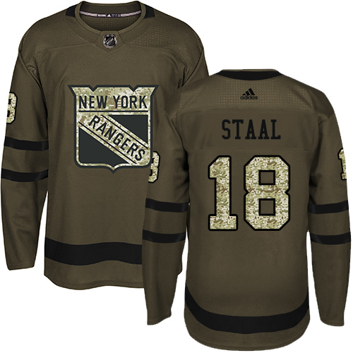 Adidas Rangers #18 Marc Staal Green Salute to Service Stitched Youth NHL Jersey